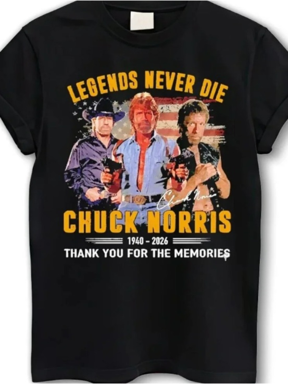 Chuck Norris Legends Never Die 1940 - 2026 Thank You For The Memories T Shirt 90